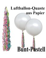 Ballonquaste aus Papier Bunte Pastellfarben