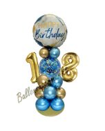LED Ballondeko zum 18. Geburtstag in Blau und Gold