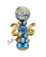 LED Ballondeko zum 26. Geburtstag in Blau und Gold