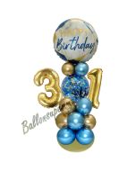 LED Ballondeko zum 31. Geburtstag in Blau und Gold