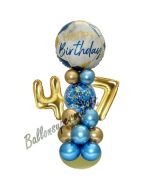 LED Ballondeko zum 47. Geburtstag in Blau und Gold