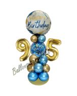 LED Ballondeko zum 95. Geburtstag in Blau und Gold