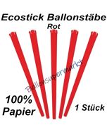 Ecostick Ballonstab aus 100 % Papier, rot, 1 Stück 