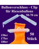 Ballonverschlüsse, Clips für Riesenballons aus Latex von 50 cm bis 70 cm, 50 Stück
