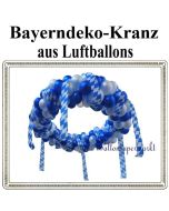 Bayrische Wochen Kranzdekoration aus Luftballons, Festraumdekoration, Festsaaldekoration in Blau-Weiß