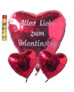 Valentinstag, schwebende Helium Luftballons, Bouquet 4, inklusive Heliumdose