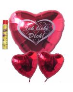 Ich liebe dich, schwebende Helium Luftballons, Bouquet 6, inklusive Heliumdose