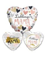Bouquet aus Herzluftballons ohne Helium zum Muttertag: Lieblings-Mama