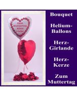 Dekoration zum Muttertag, Bouquet aus Heliumballons und Dekoration, zum Muttertag alles Liebe, 02