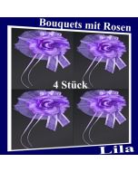 bouquets-mit-rosen-lila-hochzeitsauto-tuerdekoration-4-stueck