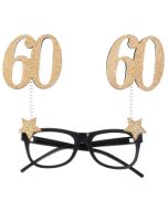 Party-Brille zum 60. Geburtstag, Gold Glitter