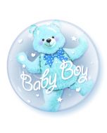 Insider-Bubble-Luftballon Baby Boy mit Helium, zu Geburt, Taufe, Babyparty