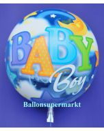 Luftballon aus der Serie Bubbles zu Geburt und Taufe mit Helium Ballongas, Baby Boy