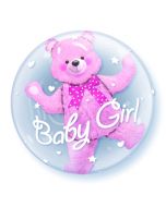 Insider-Bubble-Luftballon Baby Girl mit Helium, zu Geburt, Taufe, Babyparty