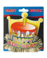 Party-Button Happy Birthday, Anstecker zum Geburtstag