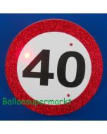 Riesen-Button Geburtstag 40 mit LED Beleuchtung