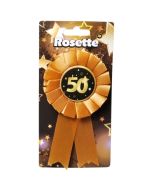 Rosette zum 50. Geburtstag, schwarz/gold