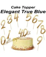 Zahlen Cake Topper Elegant True Blue, Dekoration zum Geburtstag