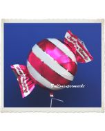 Candy Luftballon aus Folie mit Helium, Fuchsia, Stripes