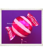 Candy Luftballon aus Folie mit Helium, Rot, Stripes