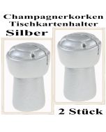 Tischkartenhalter Champagnerkorken Silber, 2 Stück