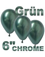 Chrome Luftballons 15 cm Grün, 10 Stück