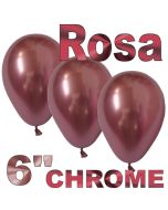 Chrome Luftballons 15 cm Rosa, 10 Stück