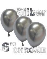 Chrome Luftballons 15 cm Silber, 10 Stück