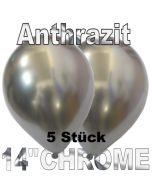 Luftballons in Chrome Anthrazit 35 cm, 5 Stück