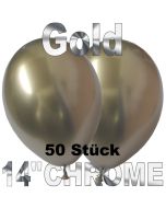 Luftballons in Chrome Gold 35 cm, 50 Stück