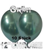 Luftballons in Chrome Grün 30 cm, 10 Stück