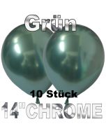 Luftballons in Chrome Grün 35 cm, 10 Stück
