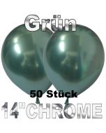 Luftballons in Chrome Grün 35 cm, 50 Stück