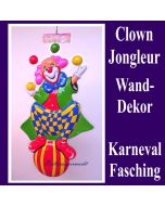 Clown Jongleur, Wanddekoration und Bühnendekoration zu Karneval und Fasching