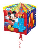 Cubez Luftballon aus Folie Mickey Mouse zum 4. Geburtstag