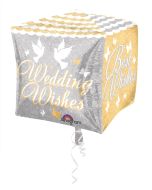 Cubez Wedding Wishes Folienballon zur Hochzeit