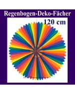 Deko-Fächer, Regenbogen Rosette, 120 cm groß
