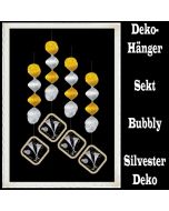 Deko-Hänger, Silvester Dekoration, Wirbler mit Sektgläsern