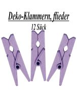 Holz-Deko-Klammern, flieder, 12 Stück