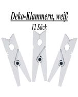 Holz-Deko-Klammern, weiß, 12 Stück