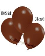 Deko-Luftballons Braun, 100 Stück