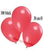 Deko-Luftballons Hellrot, 100 Stück