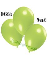 Deko-Luftballons Limonengrün, 100 Stück