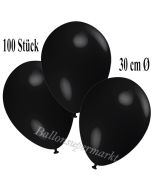 Deko-Luftballons Schwarz, 100 Stück