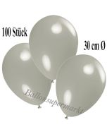 Deko-Luftballons Silbergrau, 100 Stück