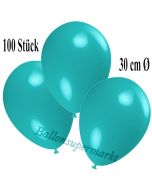 Deko-Luftballons Türkis, 100 Stück