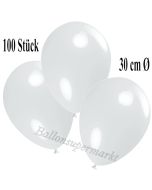 Deko-Luftballons Weiß, 100 Stück