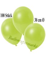 Deko-Luftballons Metallic Apfelgrün, 100 Stück