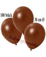 Deko-Luftballons Metallic Braun, 100 Stück