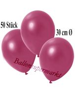 Deko-Luftballons Metallic Burgund, 50 Stück